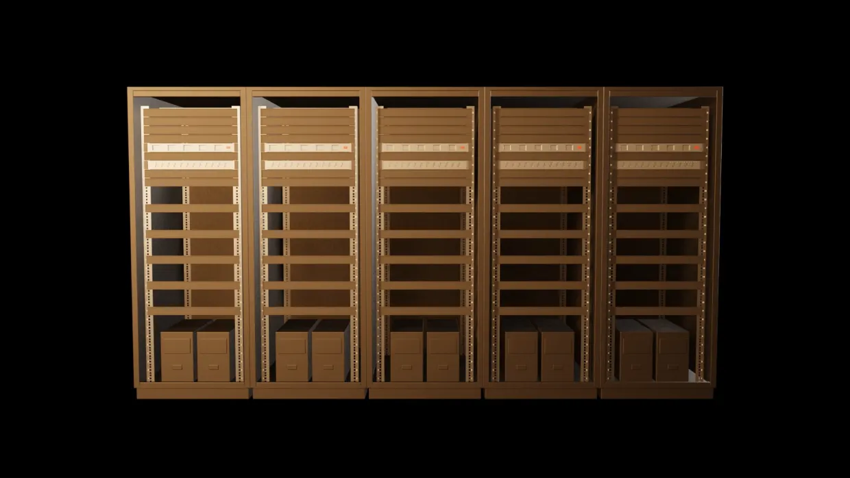 Rack estate, wide — render